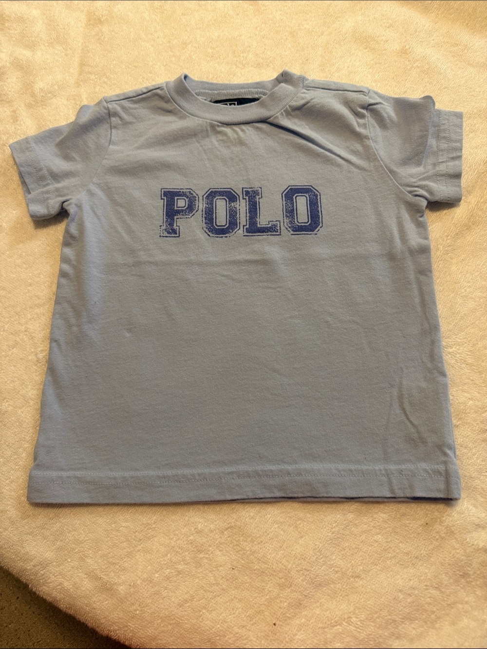 Polo by Ralph Lauren Boys Light Blue Tee with Navy Logo